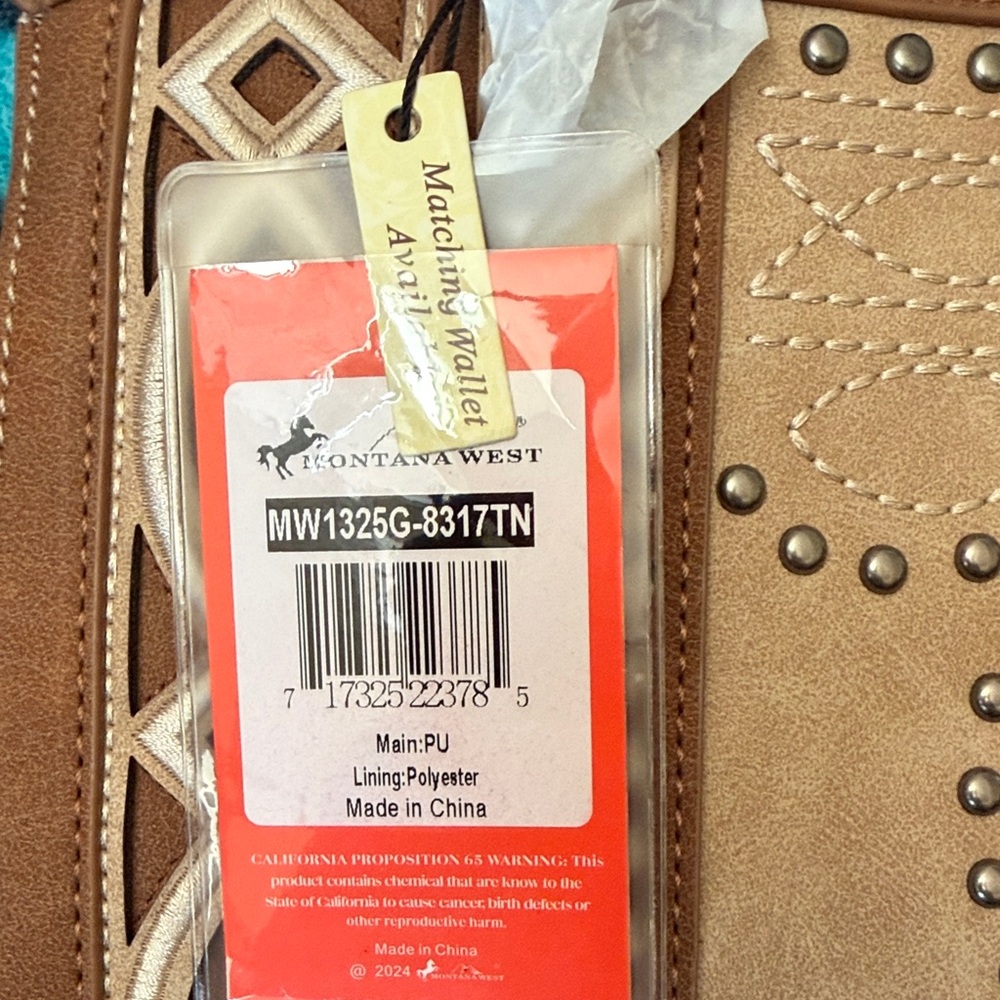 Montana West Beige and Brown Shoulder Concealed Carry Bag New With Tag - Picture 4 of 8